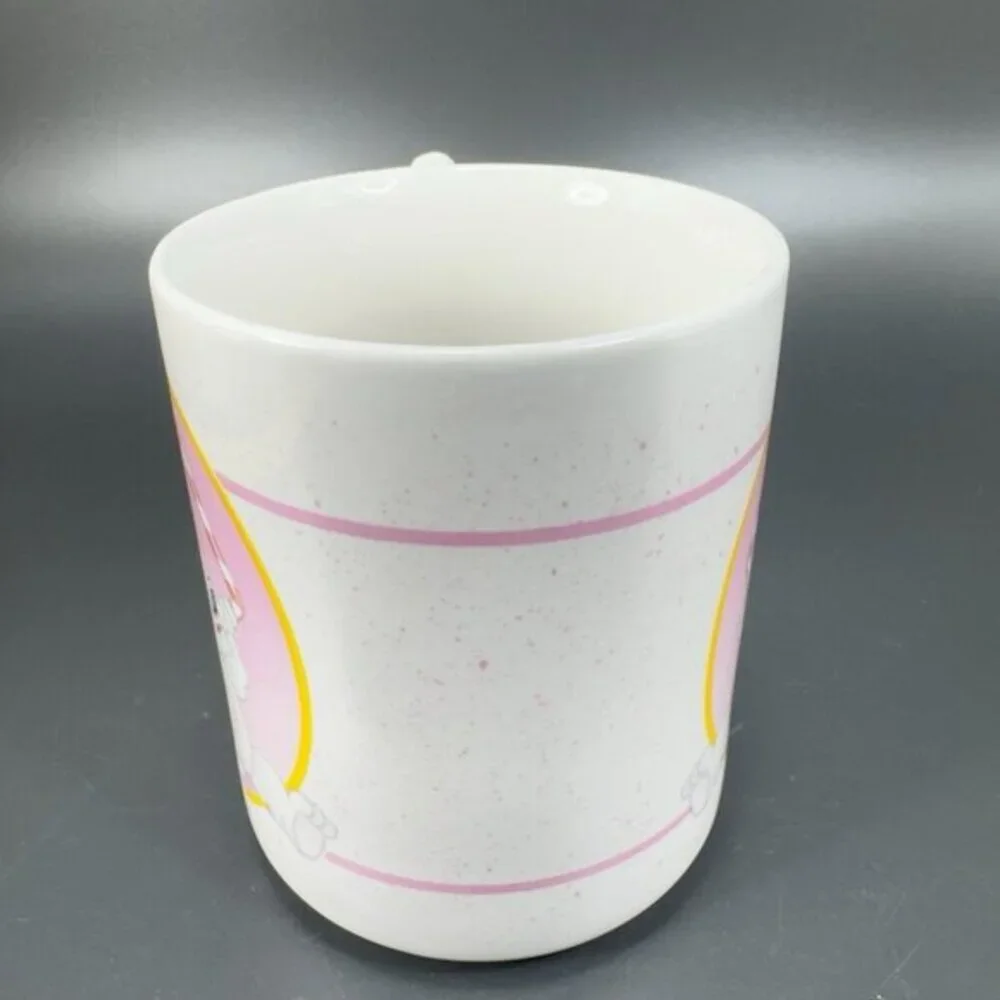 1980s Mug Cup Kitsch Colorful Bunny Rabbit Drinking Float Ceramic Mugs Cups Set2